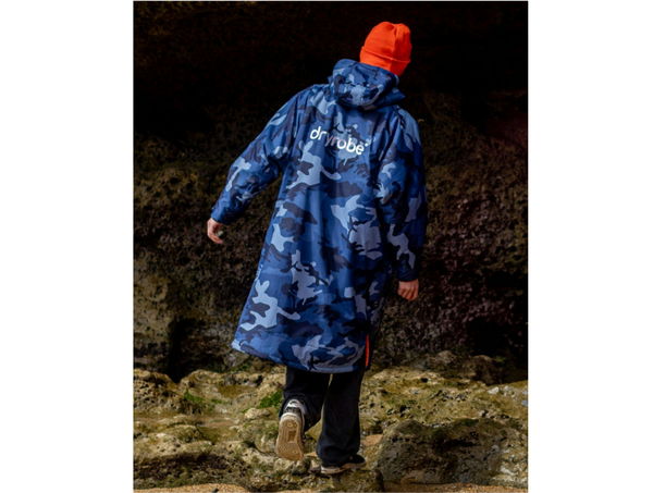 Dryrobe Advance Long Sleeve Adult Blue Camo/Orange - Sizes Small/Medium/Large/XL - In Stock - NEW