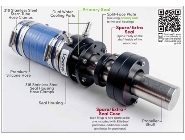 Lasdrop EliteSeal Lip Seal Shaft Yacht/Boat/Ship Shaft Seal (Imperial Sizing) Shaft Sizes 1" - 2 1/2"