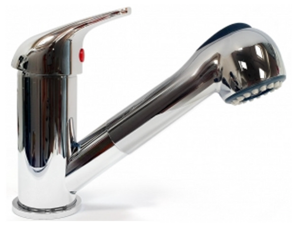 Mixer Tap + Retractable Hand Shower - Chrome Plate on Brass