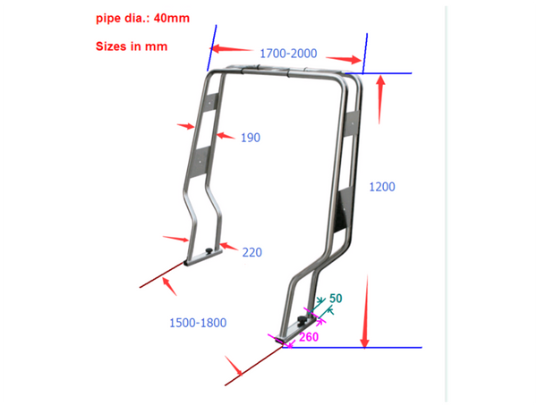 Stainless Steel Adjustable "A" Frame - 170-205cm - New 2024 Model - Only 1 available at this price