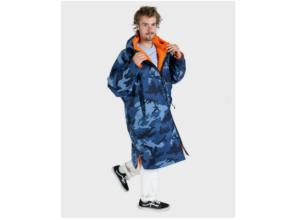 Dryrobe Advance Long Sleeve Adult Blue Camo/Orange - Sizes Small/Medium/Large/XL - In Stock - NEW