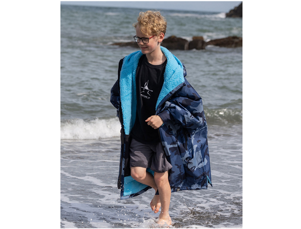 Dryrobe Advance Kids Small Long Sleeve 10-13 years Blue Camo/Blue - In Stock - NEW