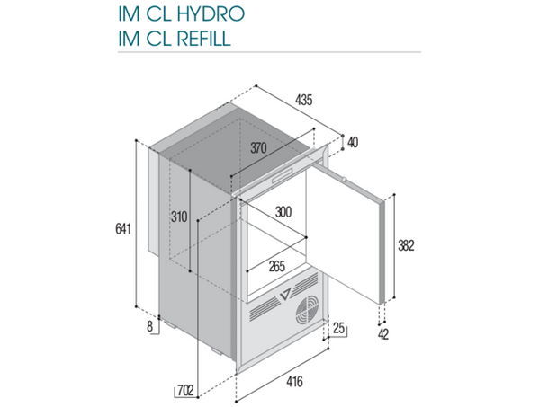 Vitrifrigo IMCLOCX2HY-PRS Ice Maker 230v 50 Htz Full Height Mains Fed Flush Frame