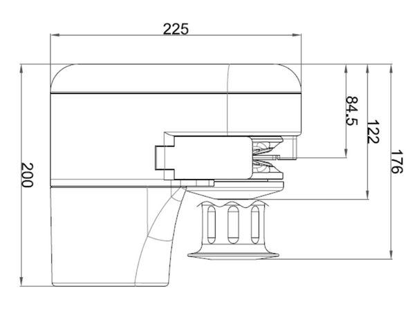 Italwinch Stainless Steel Horizontal Axis Windlass IKI 800W 12v - 6mm Chain - Without Drum  - BELOW HALF PRICE - 1 Only