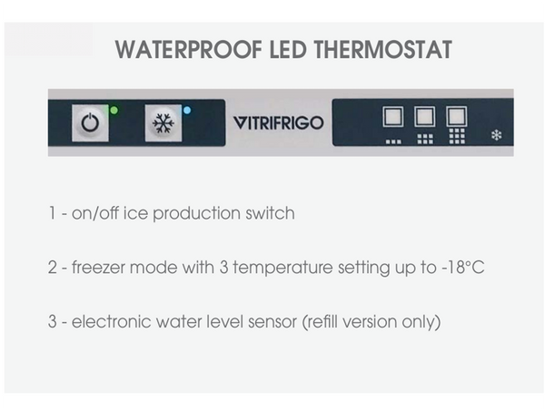 Vitrifrigo IMCLOCX2HY-PRS Ice Maker 230v 50 Htz Full Height Mains Fed Flush Frame