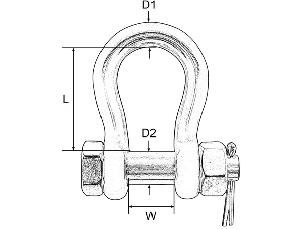 Proboat Standard Load Rated Stainless Steel Safety Bow Shackles - 7 Sizes