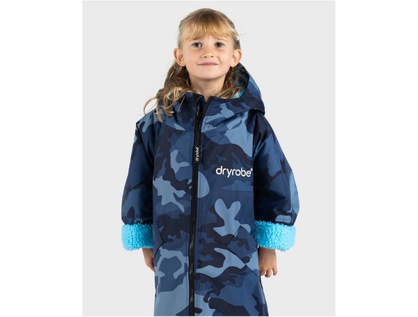 Dryrobe Advance Kids Small Long Sleeve 10-13 years Blue Camo/Blue - In Stock - NEW