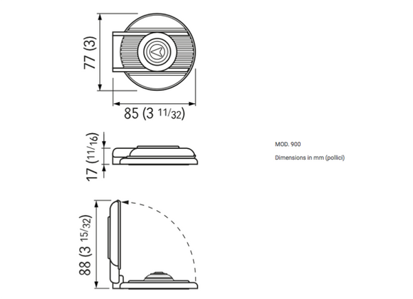 Quick Windlass Deck Foot Switch - Up - Black