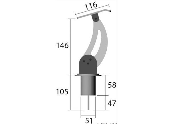 Kiwi Marine Universal Fixed Dinghy/Tender Holder - Flat - Removable Base