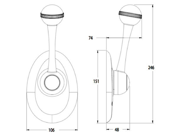 Teleflex CH2850 Engine Control Side Mount