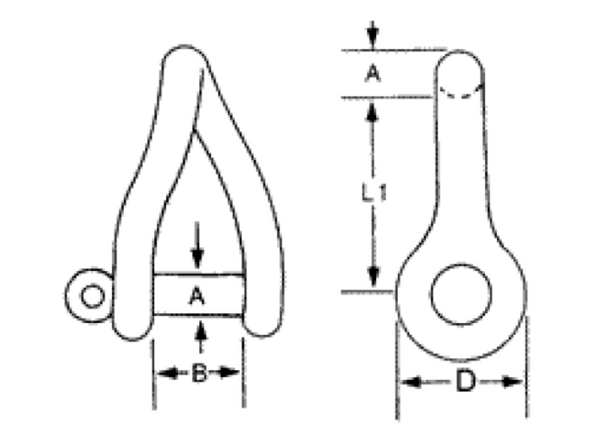 Twisted Shackle - Stainless Steel - 6 Sizes