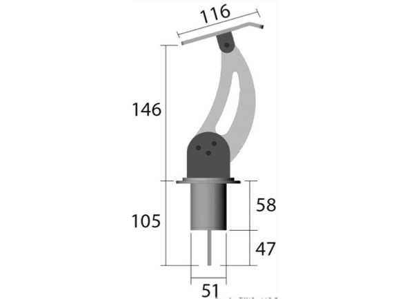 Kiwi Marine Universal Fixed Dinghy/Tender Holder - Double Offset