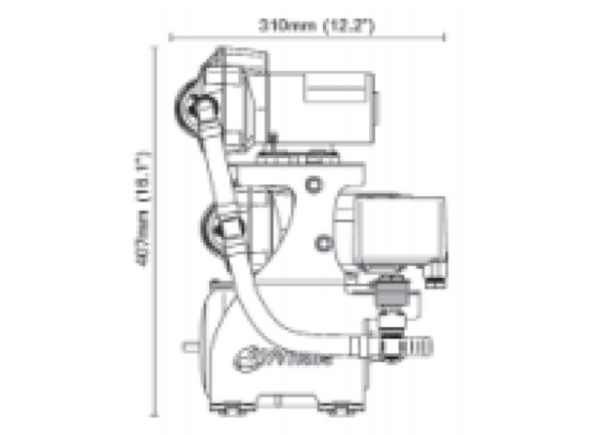 Whale Double Stack Freshwater Pump - 12 or 24V - 5-6 or 7-8 Oulets