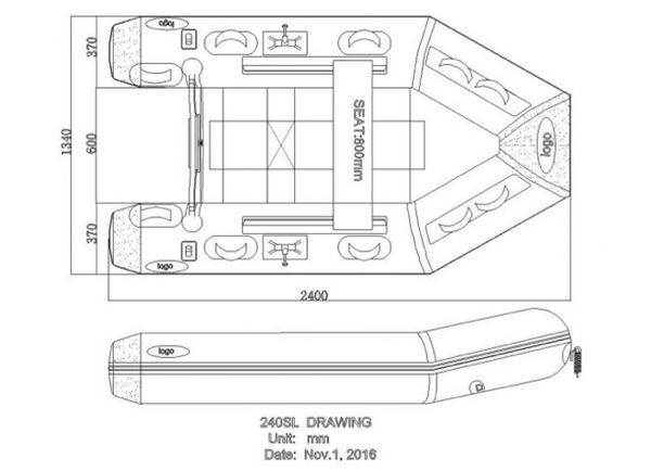 Seago Spirit 240 Slatted Floor Solid Transom Inflatable Boat