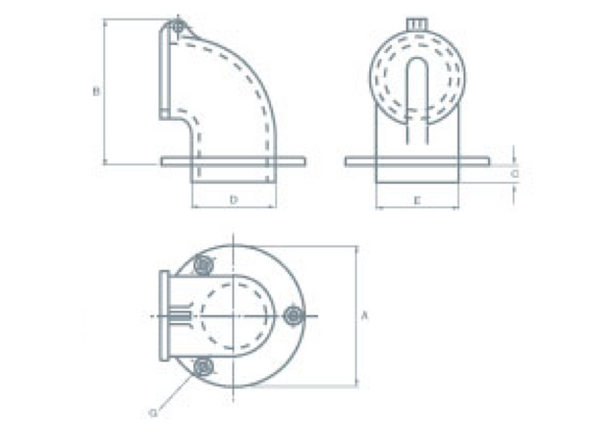 YS Right Angle Chain Pipe  105mm