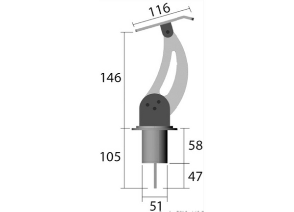 Kiwi Marine Universal Fixed Dinghy/Tender Holder - V Shaped - Removable Base