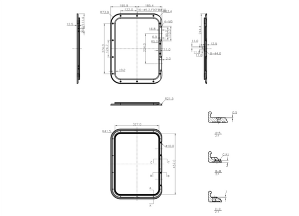 Bainbridge Marine Storm Hatch -Size 30 Flat Base