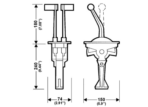 Ultraflex Two Straight Lever Control Throttle & Gear